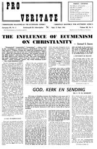 Pro Veritate Volume 3 Number 5 September 1964