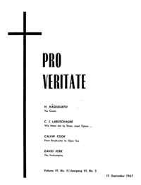 Pro Veritate Volume 6 Number 5 September 1967