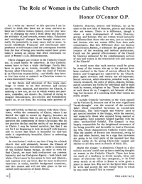 The Role of Women in the Catholic Church