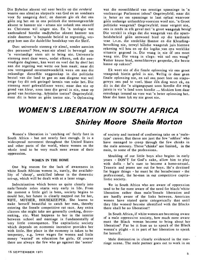 Womens Liberation in South Africa