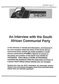 An interview with the South African Communist Party