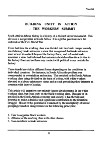 Building unity in action - the workers summi