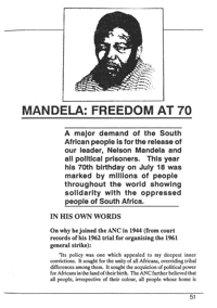 Mandela: freedom at 70