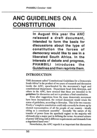 ANC guidelines on a Constitution