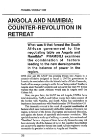 Angola and Namibia: counter-revolution in retreat