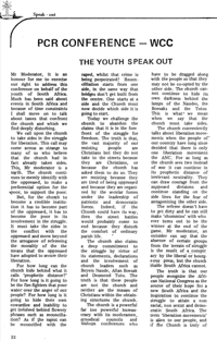 PCR Conference - WCC: the youth speak out
