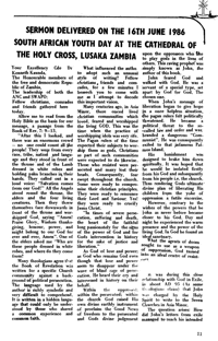 Sermon delivered on the 16th June 1986, South African Youth Day at the Cathedral of the Holy Cross, Lusaka, Zambia