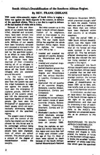 South Africas destabilization of the souther