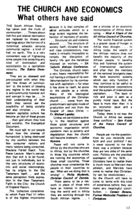 The Church and economics - what others have said