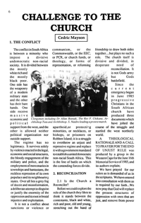 Challenge to the Church