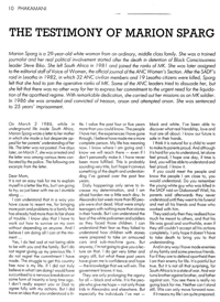The testimony of Marion Sparg