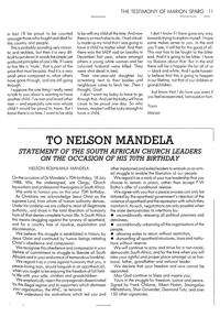 To Nelson Mandela: Statement of the South African Church leaders on the occasion of his 70th birthday