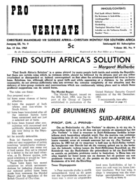 Pro Veritate Volume 3  Number 9 January 1965