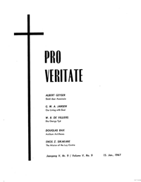 Pro Veritate Volume 5  Number 9 January 1967