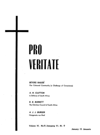 Pro Veritate Volume 6  Number 9 January 1968
