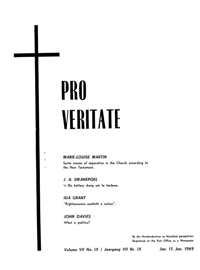 Pro Veritate Volume 7  Number 9 January 1969