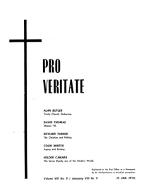 Pro Veritate Volume 8 Number 9 January 1970
