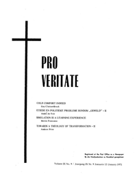 Pro Veritate Volume 9 Number 9 January 1971