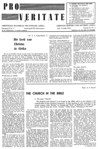 Pro Veritate Volume 2  Number 3 July 1963