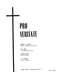 Pro Veritate Volume 7  Number 3 July 1968