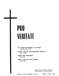 Pro Veritate Volume 9  Number 3 July 1970