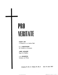 Pro Veritate Volume 6  Number 2 June 1967