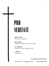 Pro Veritate Volume 8  Number 2 June 1969