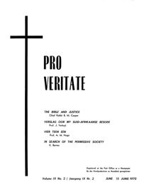Pro Veritate Volume 9  Number 2 June 1970
