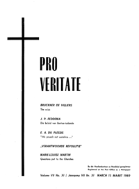 Pro Veritate Volume 7  Number 11 March 1969