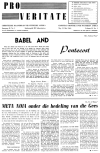 Pro Veritate Volume 2  Number 1 May 1963