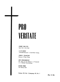 Pro Veritate Volume 7  Number 1 May 1968