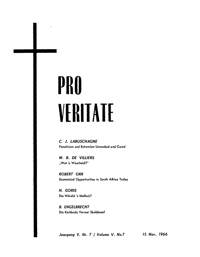 Pro Veritate Volume 5  Number 7 November 1966