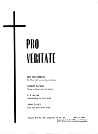 Pro Veritate Volume 7  Number 7 November 1968