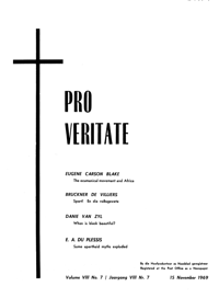 Pro Veritate Volume 8  Number 7 November 1969