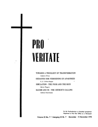 Pro Veritate Volume 9  Number 7 November 1970