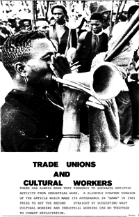 Trade unions and cultural workers