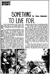 Something to live for (a short story)