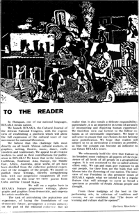 To our reader