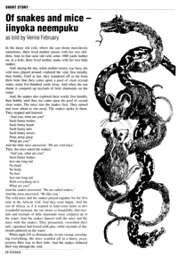 Of snakes and mice - iinyoka neempuku (a short story)