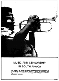 Music and censorship in South Africa
