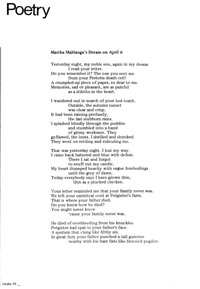 Martha Mahlangus dream on April 6 (a poem)