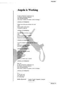 Angola is working (a poem)