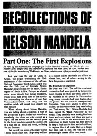 Recollections of Nelson Mandela: Part one - The first explosions