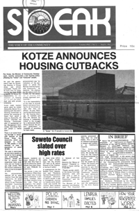 Speak: the voice of the community Volume 1 No 1 August 1982