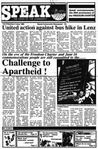 Speak: the voice of the community Volume 3 Number 2 June 1985