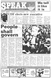 Speak: the voice of the community Volume 3 Number 1 March 1985