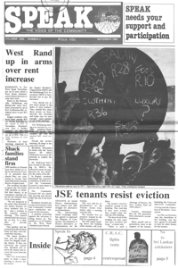 Speak: the voice of the community Volume 1 No 2 November 1982
