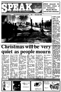 Speak: the voice of the community Volume 2 No 4 November 1984