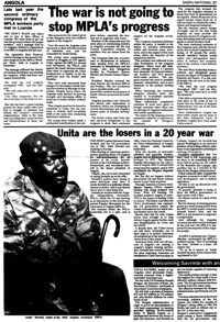 Welcoming Savimbi with an open purse - Angolan reel movement leader returns from US tour
