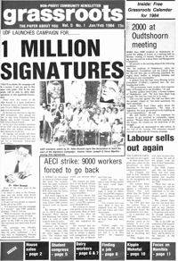 Grassroots Volume 1 Number 1 January/February 1984